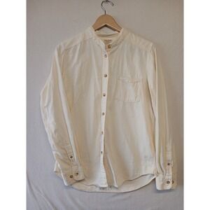 Filson cabincore medium long sleeve button up band collar twill womens vintage